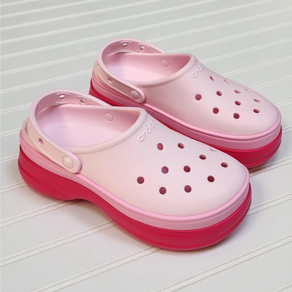 Crocs Unisex Classic Stacked Platform Clogs Size 7 Men's/9 Women's Dragon Fruit